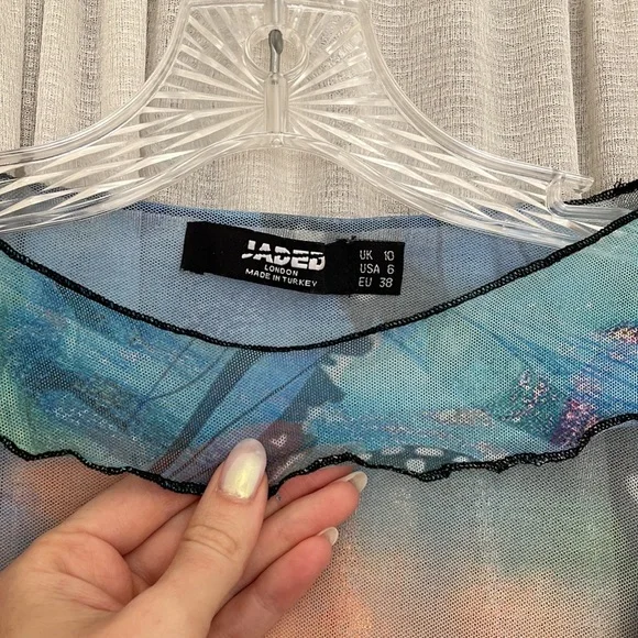 Jaded London Butterfly Tie-Dye Mesh Cutout Mini Dress - Picture 3 of 6